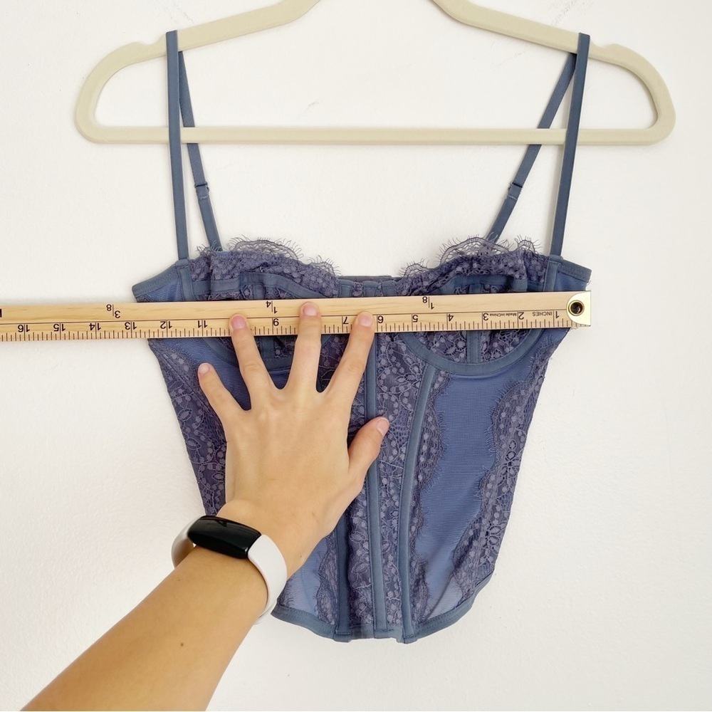 Urban outfitters coquette Corset fairy grunge lace blue lingerie ethereal small - Picture 11 of 13